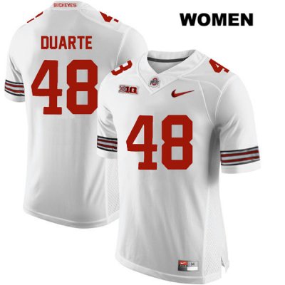 Women's NCAA Ohio State Buckeyes Tate Duarte #48 College Stitched Authentic Nike White Football Jersey CB20T71DS
